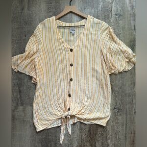 Como Vintage Large Light orange striped blouse
